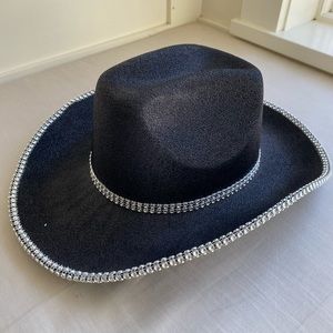 black and silver cowboy hat